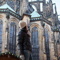 cathedral girl looking travel real social UGC photography