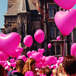 hearts balloons people fiesta love old town city local travel real social UGC photography